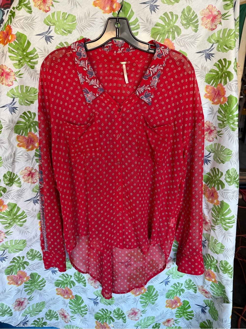 Free People "Easy Rider" bandana blouse